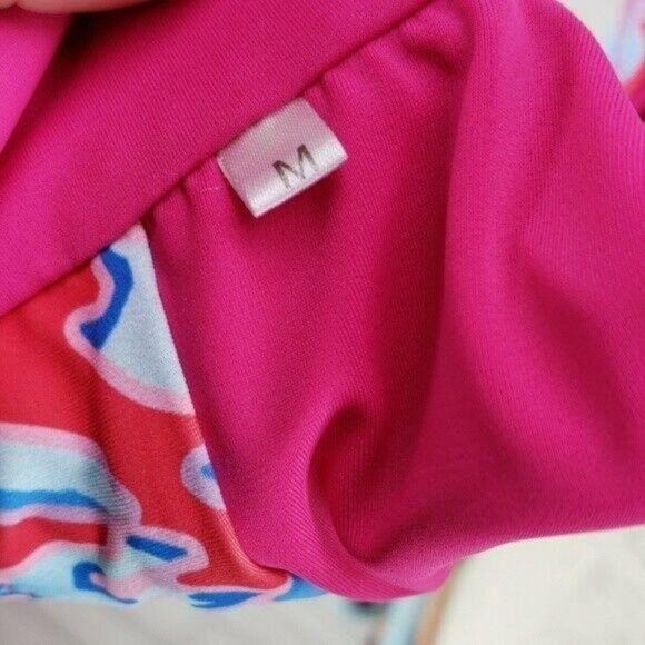 Boutique Reversible Pink floral rope‎ braid tie bikini top medium - Picture 6 of 8